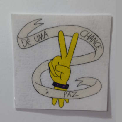 Adesivo Dê uma Chance à Paz Amarelo