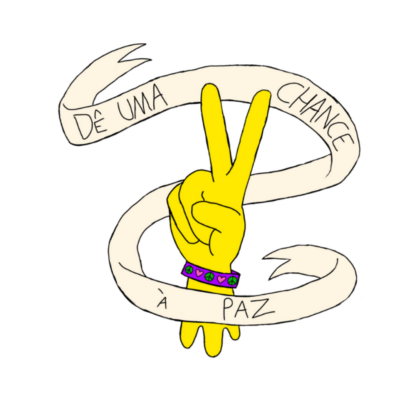 Adesivo Dê uma Chance à Paz Amarelo - Image 2